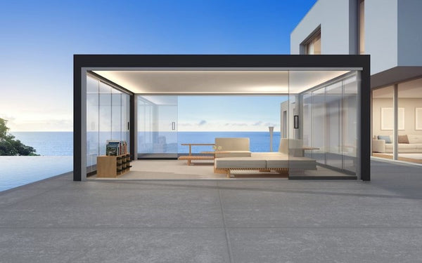 Modern outdoor metal roof gazebo