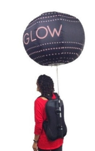 Inflatable promotional backpack sphere 